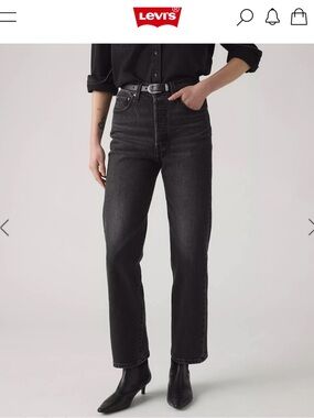 Levi's Ribcage Straight Ankle Black Straight Leg Jeans
